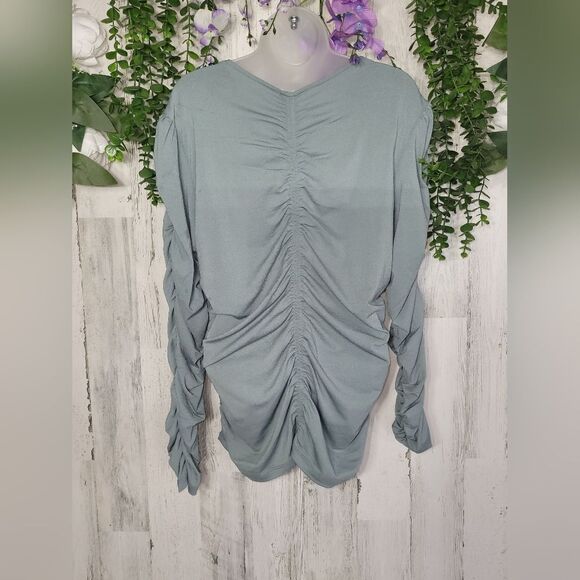 Joie Sage Green Ruched Blouse - Picture 10 of 16